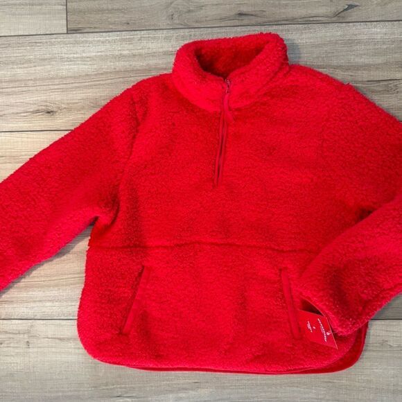 Target Women's Red fall Christmas Half Zip Pullover sweater s small NWT - Picture 2 of 3